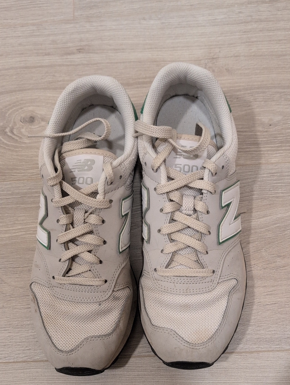 New Balance 500 Off White / Green Casual Sneaker Sz 8.5M 10W